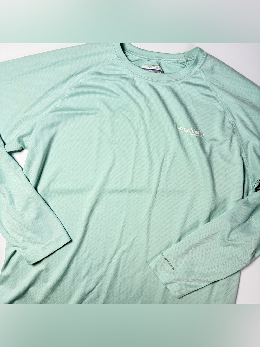 Columbia PFG Omni shade Mint Green Long-Sleeve Performance Sun Shirt M